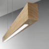 Lampada a sospensione lampadario LED in legno chiaro e metallo Badia-S Saldi