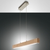 Lampada a sospensione lampadario LED in legno chiaro e metallo Badia-S Offerta