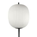 Lampada da terra in metallo nero con paralume in vetro soffiato Domizia-A Sconti