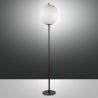Lampada da terra in metallo nero con paralume in vetro soffiato Domizia-A Offerta