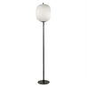 Lampada da terra in metallo nero con paralume in vetro soffiato Domizia-A Saldi