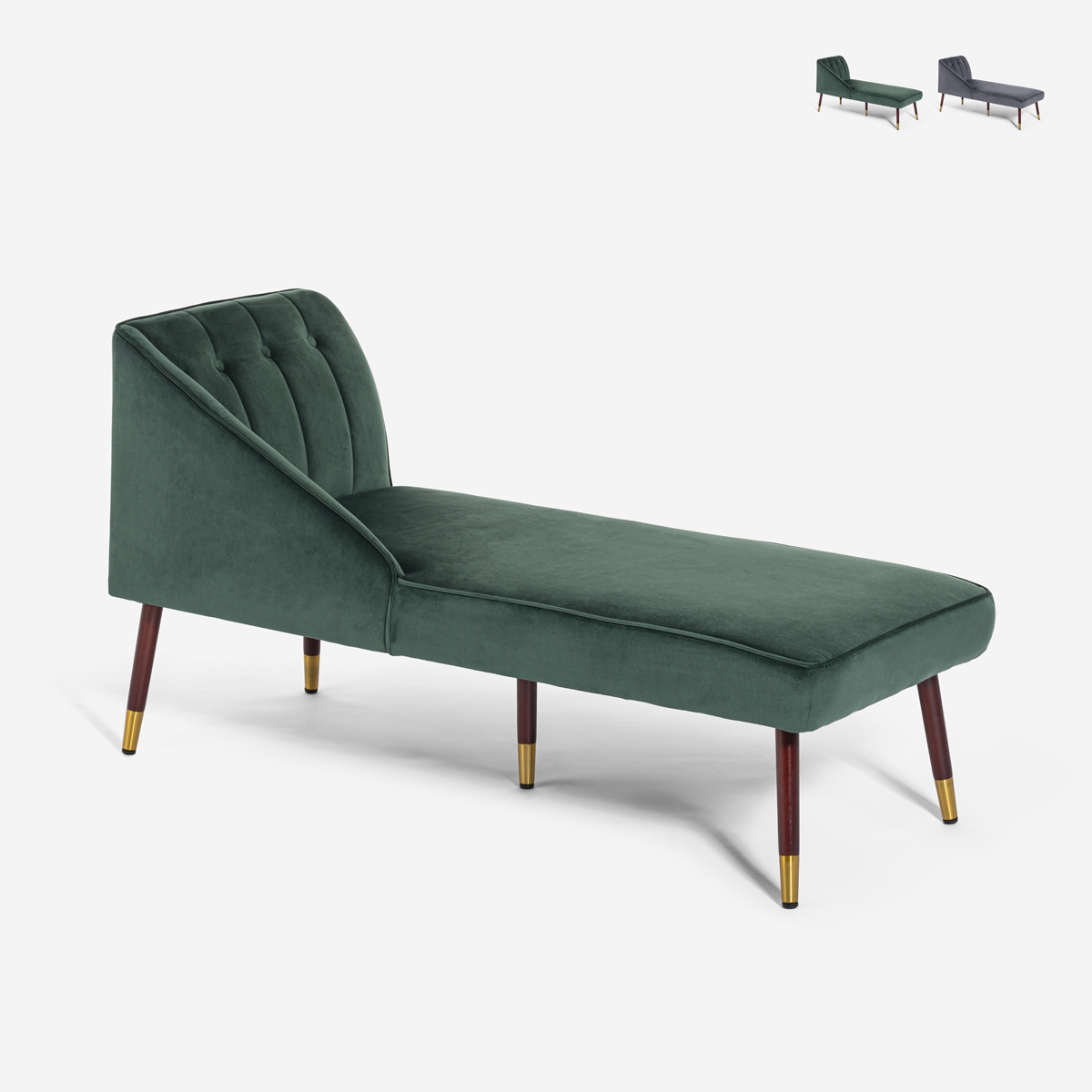 Dormeuse vintage chaise longue sinistra classica in velluto Agos