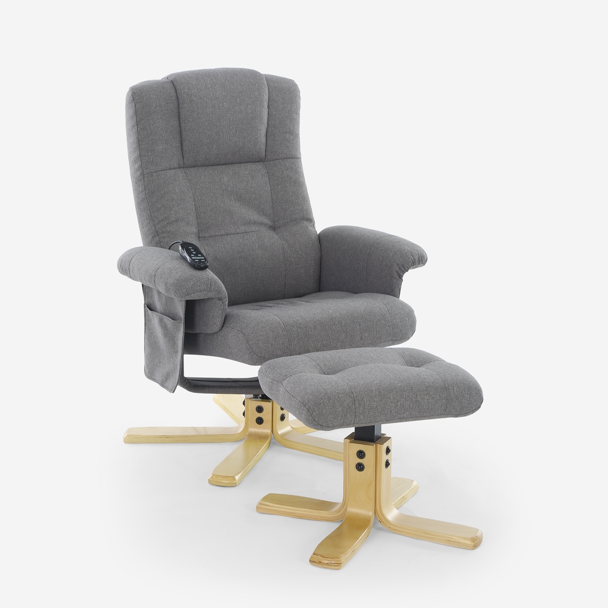 Poltrona relax ergonomica massaggiante e riscaldante con poggiapiedi Nairo Promozione