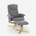 Poltrona relax ergonomica massaggiante e riscaldante con poggiapiedi Nairo Promozione