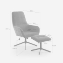 Poltrona relax ergonomica in tessuto grigio con poggiapiedi Asher Catalogo