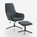 Poltrona relax ergonomica in tessuto grigio con poggiapiedi Asher Offerta