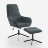 Poltrona relax ergonomica in tessuto grigio con poggiapiedi Asher Offerta