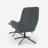 Poltrona relax ergonomica in tessuto grigio con poggiapiedi Asher Saldi