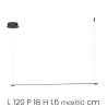 Lampada a sospensione con barra a LED in metallo 120cm Genius L Sconti