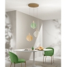 Lampadario con 3 luci a sospensione in vetro e metallo multicolore Juis XL Vendita
