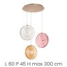 Lampadario con 3 luci a sospensione in vetro e metallo multicolore Jokey XL Offerta