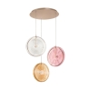 Lampadario con 3 luci a sospensione in vetro e metallo multicolore Jokey XL Promozione