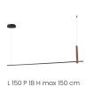 Lampada a sospensione a LED 150cm in metallo nero Regoli L Saldi