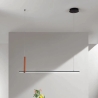 Lampada a sospensione a LED 120cm in metallo nero Regoli S Vendita