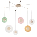 Lampadario con 3 luci LED a sospensione in vetro e metallo multicolore Candy Spider Promozione