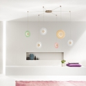 Lampadario con 3 luci LED a sospensione in vetro e metallo multicolore Candy Spider Vendita