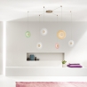 Lampadario con 3 luci LED a sospensione in vetro e metallo multicolore Candy Spider Vendita