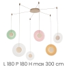 Lampadario con 3 luci LED a sospensione in vetro e metallo multicolore Candy Spider Offerta