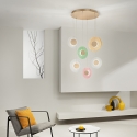 Lampadario con 6 luci LED a sospensione in vetro e metallo multicolore Candy XXL Vendita