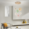Lampadario con 6 luci LED a sospensione in vetro e metallo multicolore Candy XXL Vendita