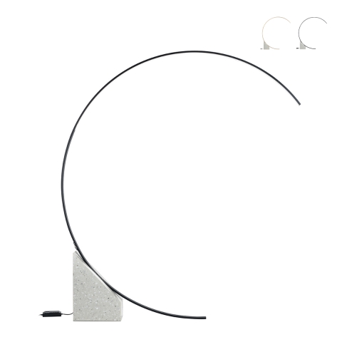 Lampada da terra ad arco con LED H204cm in metallo Rune M Promozione