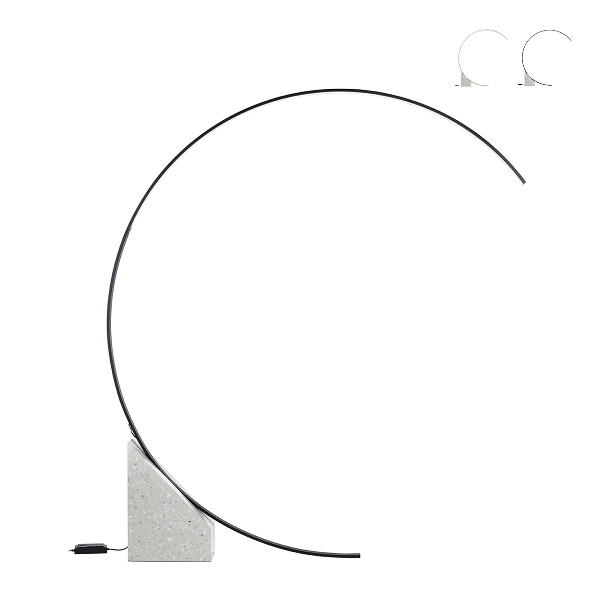 Lampada da terra ad arco con LED H204cm in metallo Rune M Promozione