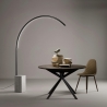 Lampada da terra ad arco in metallo con LED H215cm Biblio M Vendita