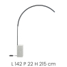 Lampada da terra ad arco in metallo con LED H215cm Biblio M Catalogo