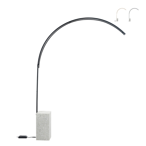 Lampada da terra ad arco in metallo con LED H215cm Biblio M Promozione