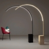 Lampada da terra ad arco in metallo con LED H215cm Biblio Offerta