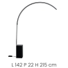 Lampada da terra ad arco in metallo con LED H215cm Biblio Catalogo