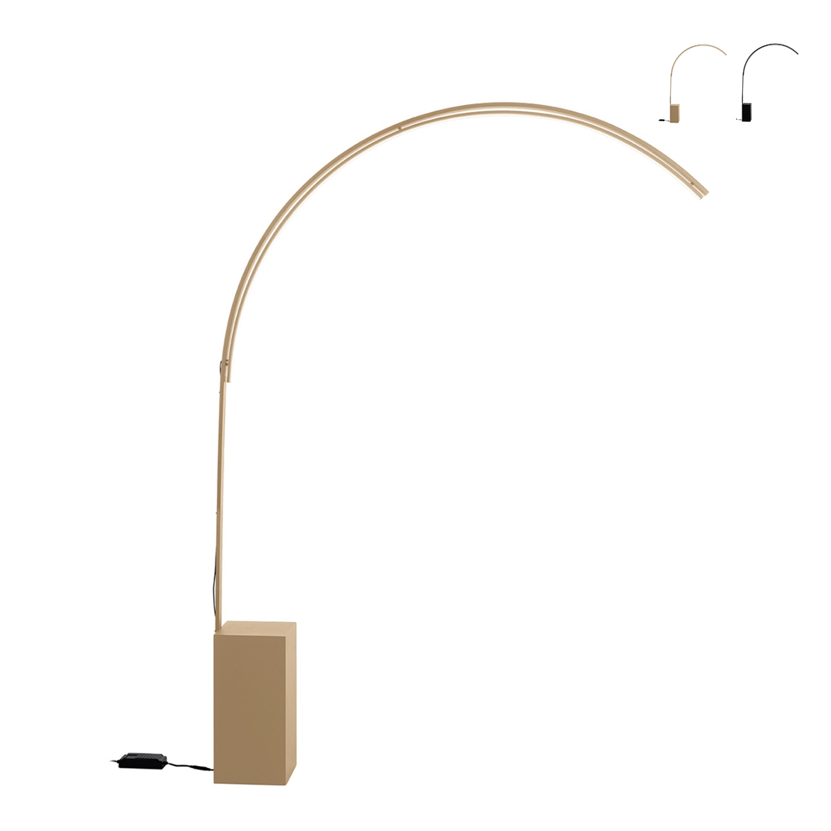 Lampada da terra ad arco in metallo con LED H215cm Biblio Vendita