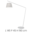 Lampada da terra con paralume in tessuto H190cm Velvet Modello