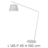 Lampada da terra con paralume in tessuto H190cm Velvet Modello