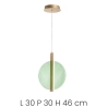 Lampada a sospensione in vetro e metallo Ø30cm Juis S Costo