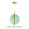 Lampada a sospensione in vetro e metallo Ø45cm Juis L Modello