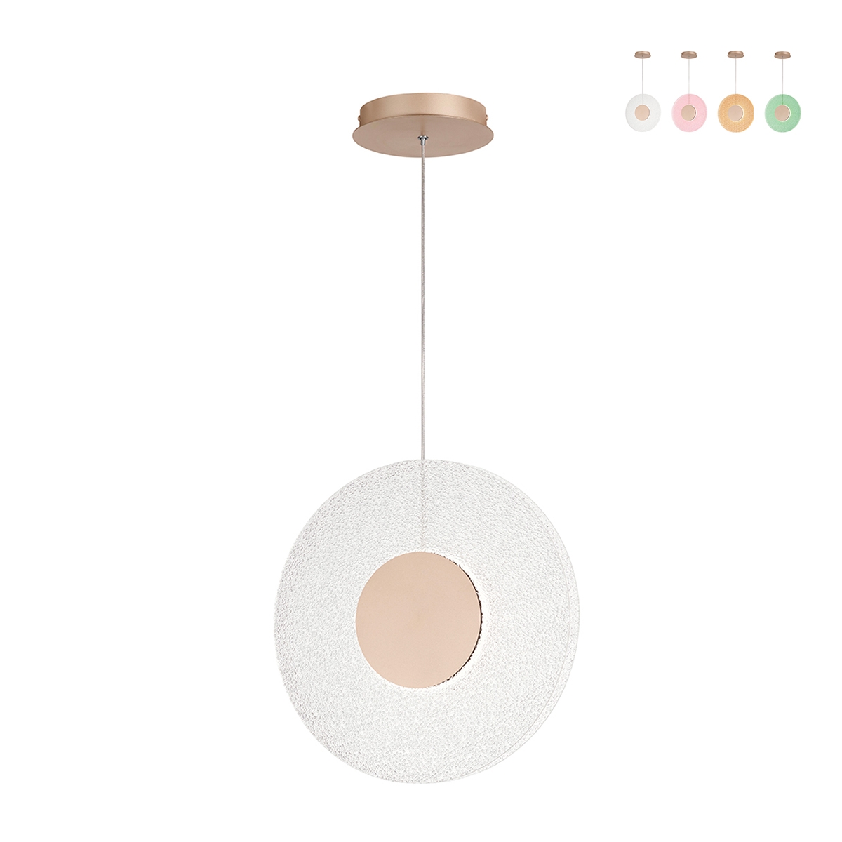 Lampada a sospensione a LED Ø45cm con vetro graniglia Candy Offerta Lampada a sospensione a LED Ø45cm con vetro graniglia Candy Offerta