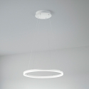 Lampadario LED design moderno circolare in metallo bianco Skyround-S Stock