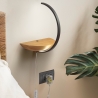 Lampada LED applique in legno con dimmer per camera da letto Roseg Stock