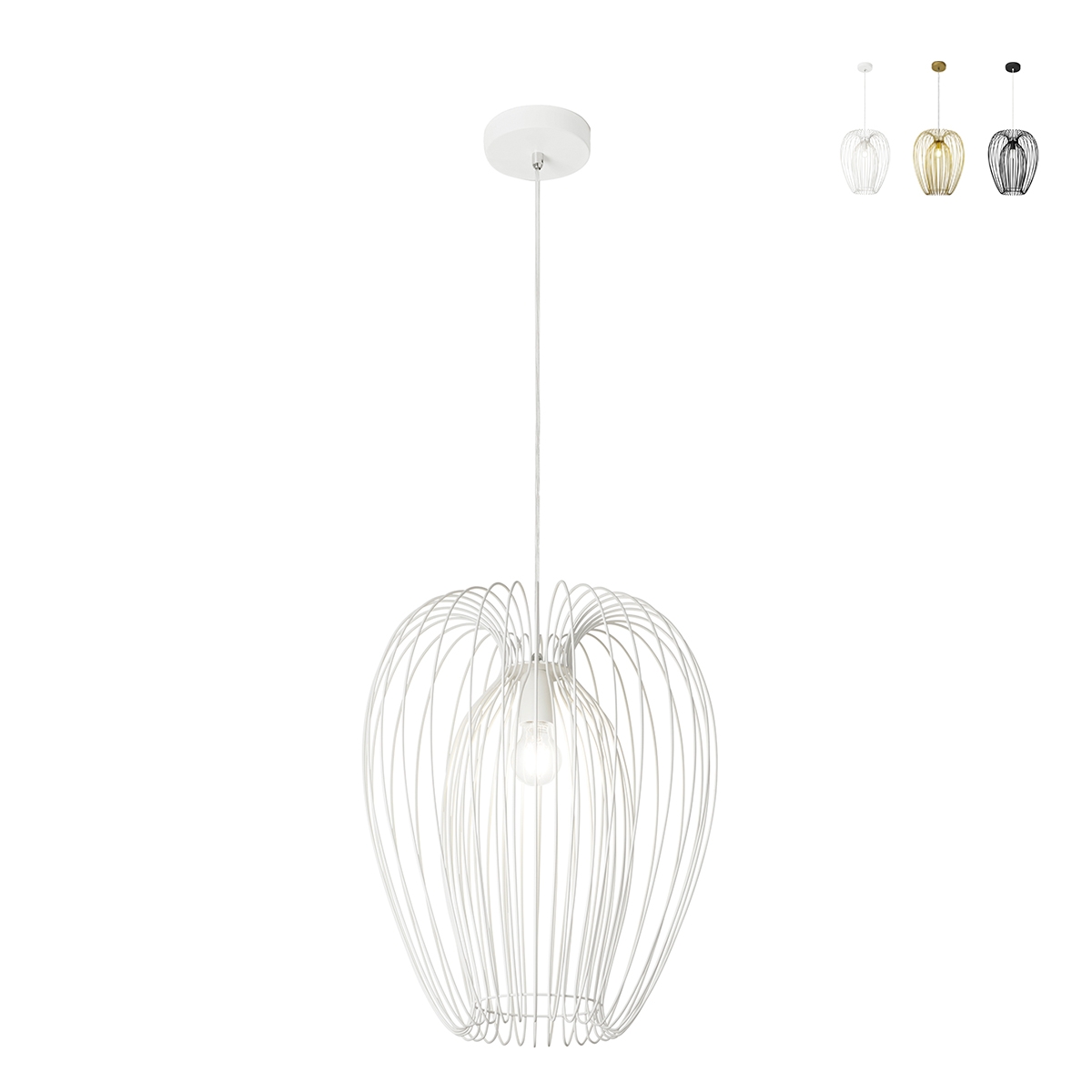 Lampadario a sospensione con gabbia metallica Camp-S Promozione Lampadario a sospensione con gabbia metallica Camp-S Promozione