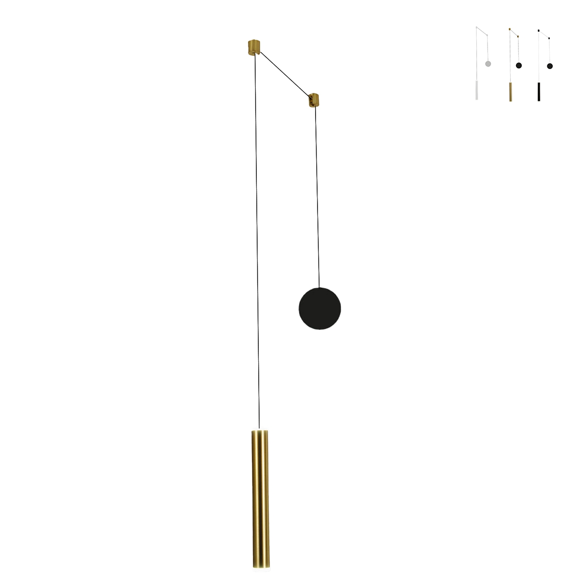 Lampadario moderno a LED in metallo con diffusore tubolare Prado-D Promozione