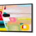 Quadro astratto 124x64cm dipinto su plexiglas con cornice nera Druvt Offerta