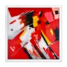 Quadro moderno astratto 64x64cm dipinto su plexiglas cornice bianca Tyvek Saldi