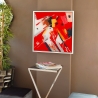 Quadro moderno astratto 64x64cm dipinto su plexiglas cornice bianca Tyvek Vendita