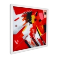 Quadro moderno astratto 64x64cm dipinto su plexiglas cornice bianca Tyvek Promozione