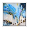Quadro astratto su plexiglas 64x64cm dipinto moderno cornice bianca Lazur Offerta