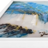 Quadro astratto su plexiglas 64x64cm dipinto moderno cornice bianca Lazur Saldi