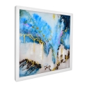 Quadro astratto su plexiglas 64x64cm dipinto moderno cornice bianca Lazur Promozione