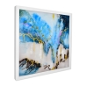 Quadro astratto su plexiglas 64x64cm dipinto moderno cornice bianca Lazur Promozione