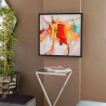 Quadro astratto moderno 64x64cm dipinto su plexiglas cornice nera Tzarb Vendita